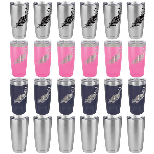 Bulk Case Discount  Logo or Blank Insulated Stainless Steel 10-20-30-oz Tumbler Wine Glass Bottle