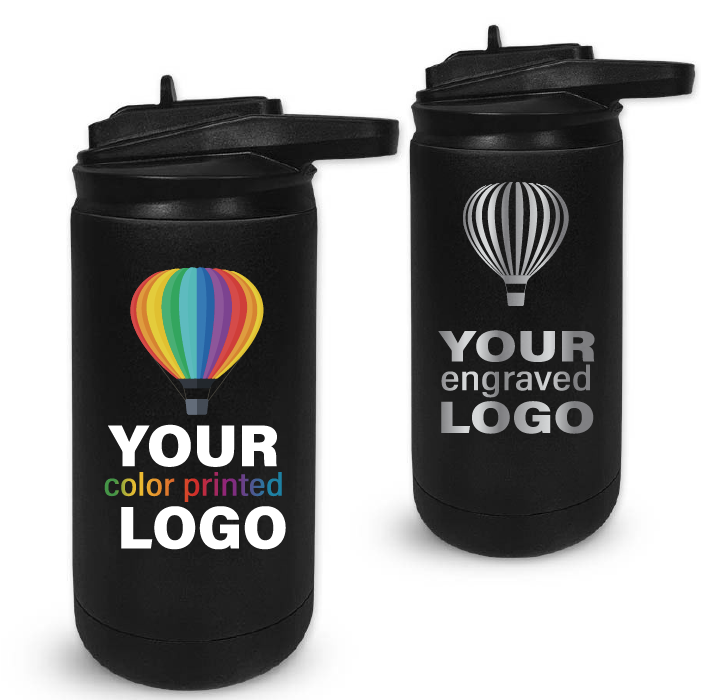 12 oz Insulated Sport Water Bottle with Matching Lid -Mix & Match- Bulk Wholesale Personalized Engraved or Full Color Print Logo