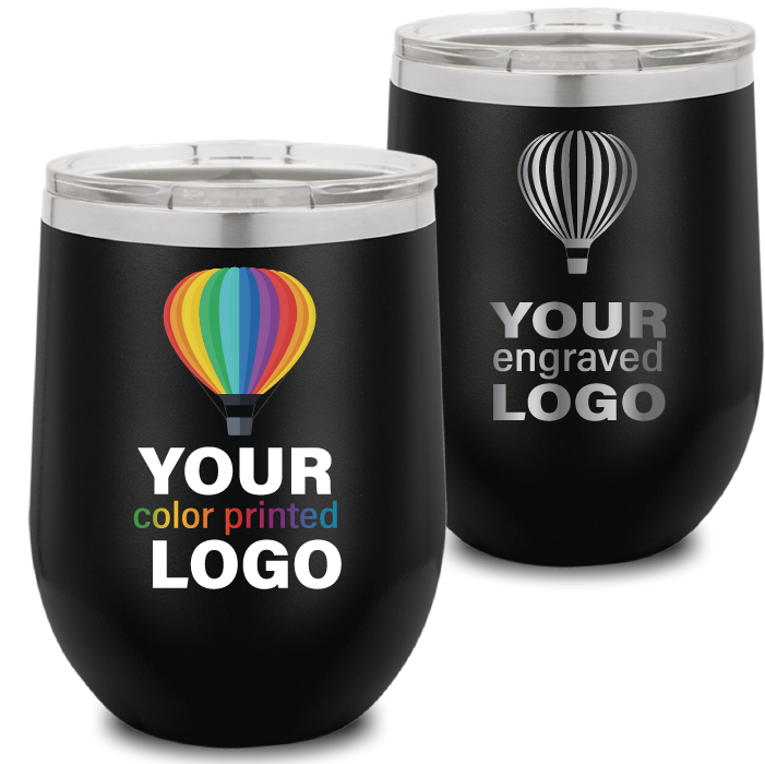 12 oz Wine Tumblers -Mix & Match- Bulk Wholesale Personalized Engraved or Full Color Print Logo