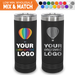 Bulk, wholesale, print on demand, low minimum laser engraved and uv color printed 22 oz skinny tumbler insulated promo stainless steel drinkware - available in powder coated colors red blue pink seafoam teal light blue lavender purple gray navy orange maroon white green black yellow coral olive green silver
