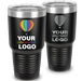 Bulk, wholesale, print on demand, low minimum laser engraved and uv color printed 30 oz insulated promo stainless steel tumblers - available in powder coated colors red blue pink seafoam teal light blue lavender purple gray navy orange maroon white green black yellow coral olive green silver