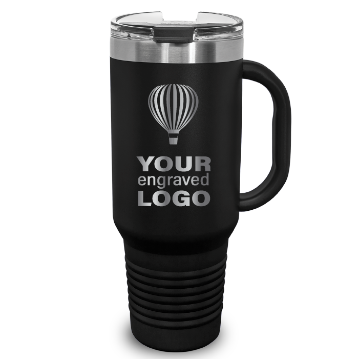 40 oz Handled Snap Lid Tumblers -Mix & Match- Bulk Wholesale Personalized Engraved or Full Color Print Logo