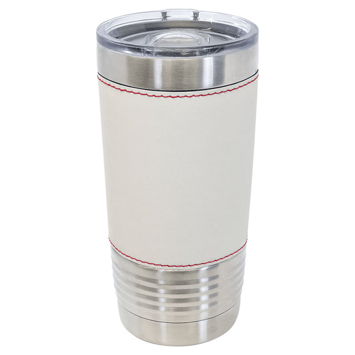 Blank 20 oz Leatherette Tumbler, Insulated Stainless Steel + Lid