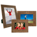 LLF1057 Rustic Brown to Gold Engraveable 5x7 Leatherette Photo Frame