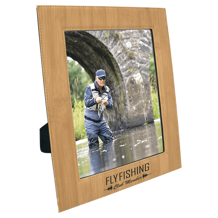 LLF13810_bamboo_Engraveable_8_x_10_Leatherette_Photo_Frame