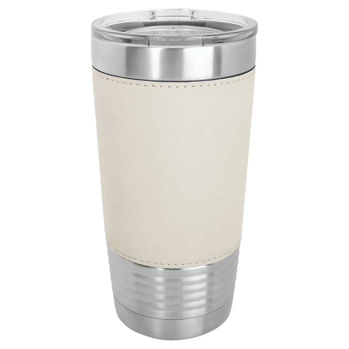 Blank 20 oz Leatherette Tumbler, Insulated Stainless Steel + Lid