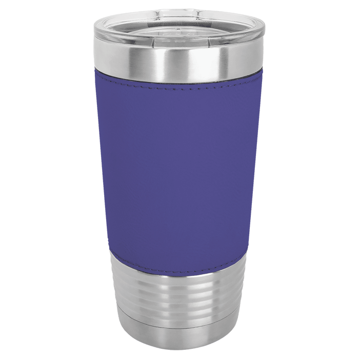 Blank 20 oz Leatherette Tumbler, Insulated Stainless Steel + Lid