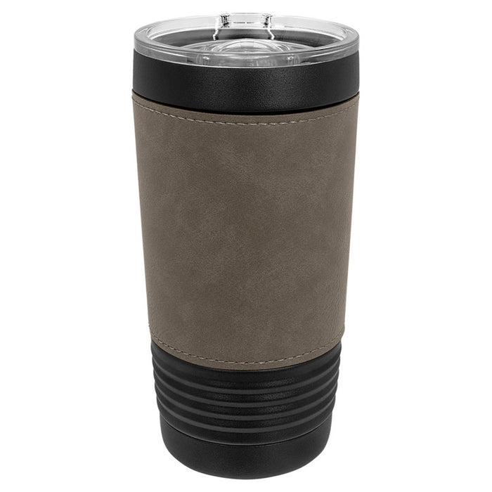 Blank 20 oz Leatherette Tumbler, Insulated Stainless Steel + Lid