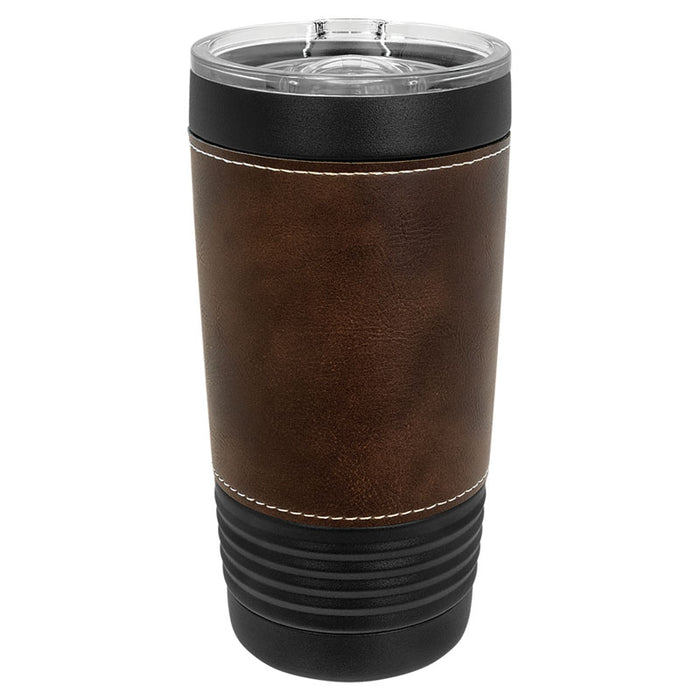 Blank 20 oz Leatherette Tumbler, Insulated Stainless Steel + Lid