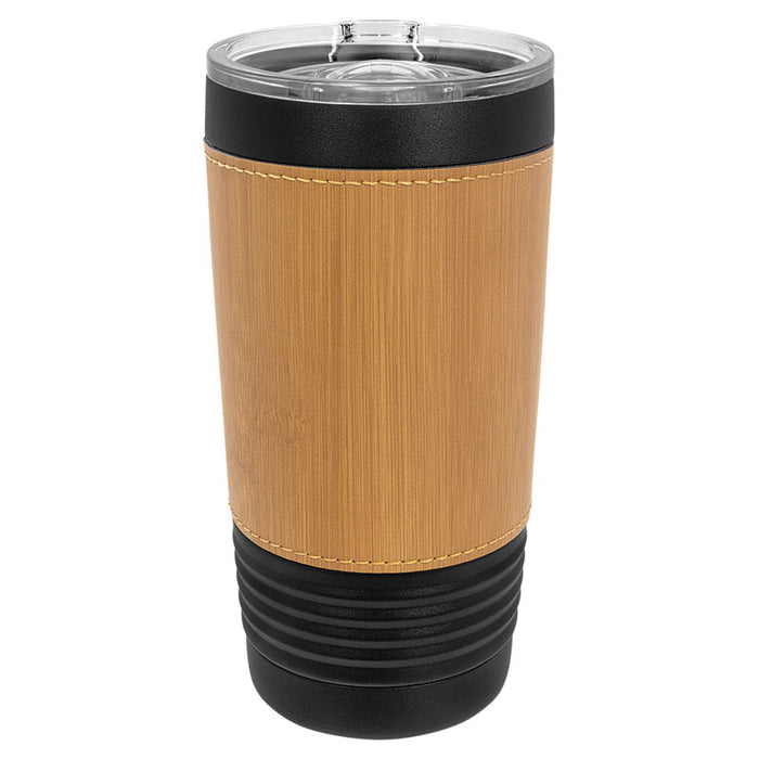 Blank 20 oz Leatherette Tumbler, Insulated Stainless Steel + Lid