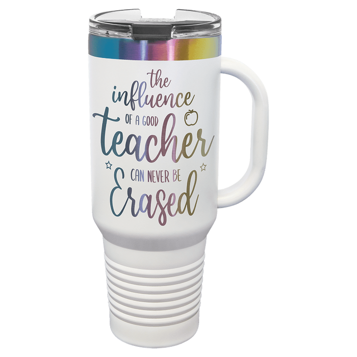 Black to rainbow 40 oz tumbler with handle, laser engraved logo bulk tumblers wholesale