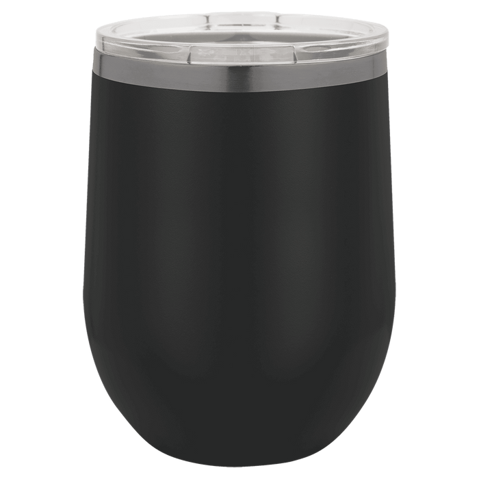 Black Ghost 12 oz Blank Stainless Steel Insulated Stemless Wine Tumbler with Lid