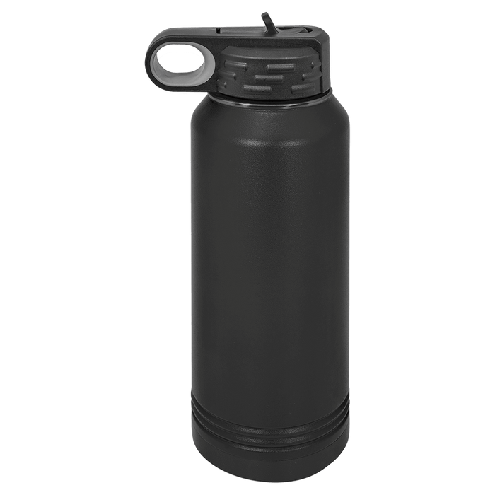 Black Ghost 32 oz Stainless Steel Powder Coated Blank Insulated Sport Water Bottle Polar Camel