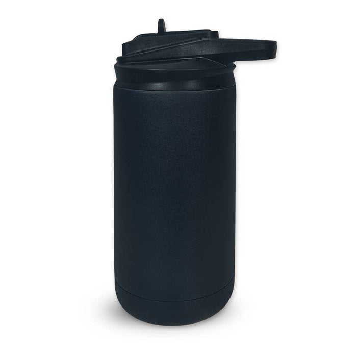 12 oz kids sport water bottle flip lid and straw - matte navy blue
