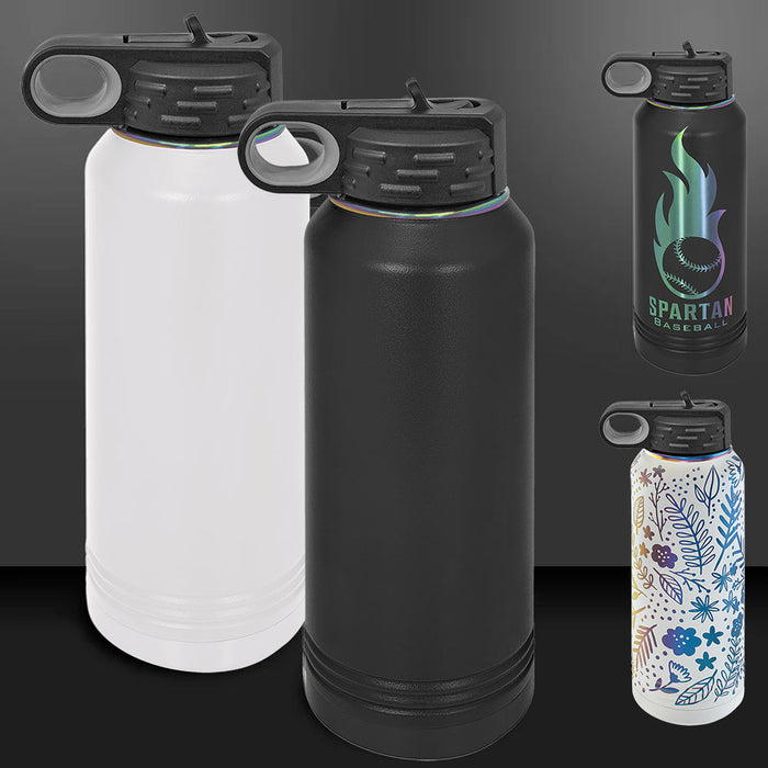 Rainbow Prism Ion-Plated 32 oz Stainless Steel Powder Coated Blank Insulated Sport Water Bottle Polar Camel