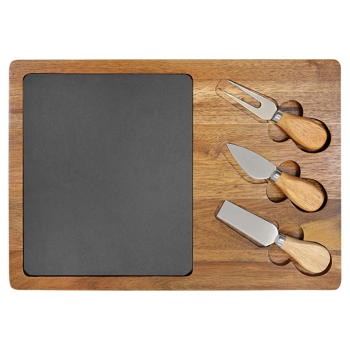 Acacia and Slate Cutting and Serving Board