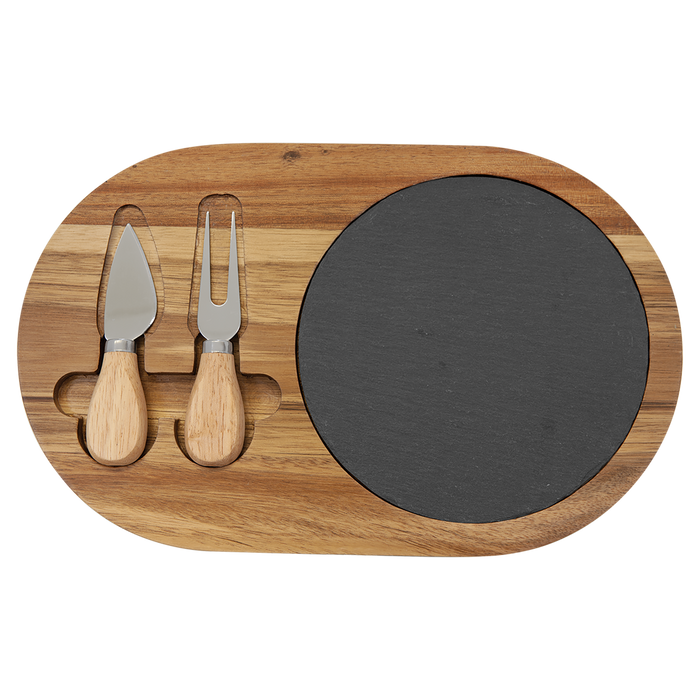 Acacia and Slate Cutting and Serving Board