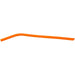 Orange 10" bent silicone reusable straw
