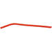 Red 10" bent silicone reusable straw