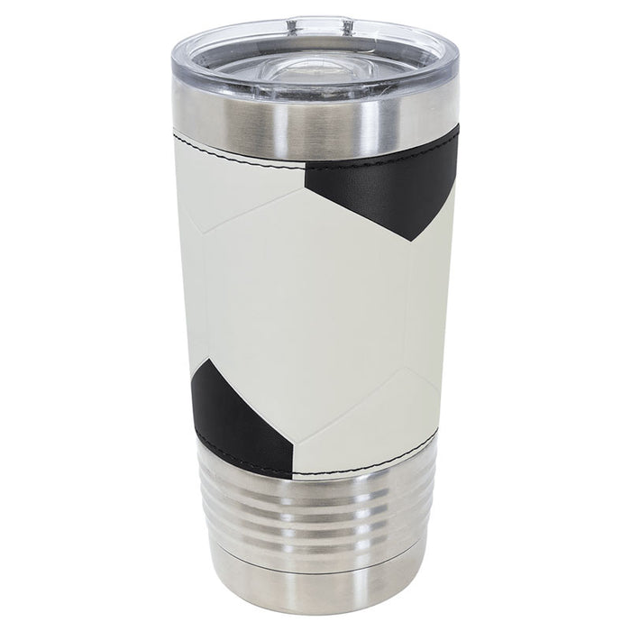 Blank 20 oz Leatherette Tumbler, Insulated Stainless Steel + Lid