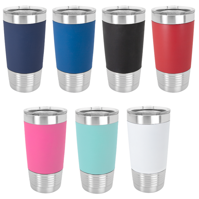 20 oz. Stainless Steel Polar Camel Travel Mug features double-wall vacuum insulation with a clear lid and a removable silicone sleeve. The mug has a narrower bottom to fit most standardd cup holders. It is 2X heat & cold resistant compa to a normal travel mug. Polar Camels are made from 18/8 gauge stainless steel (18% chromium/8% nickel) - also known as Type 304 Food Grade.