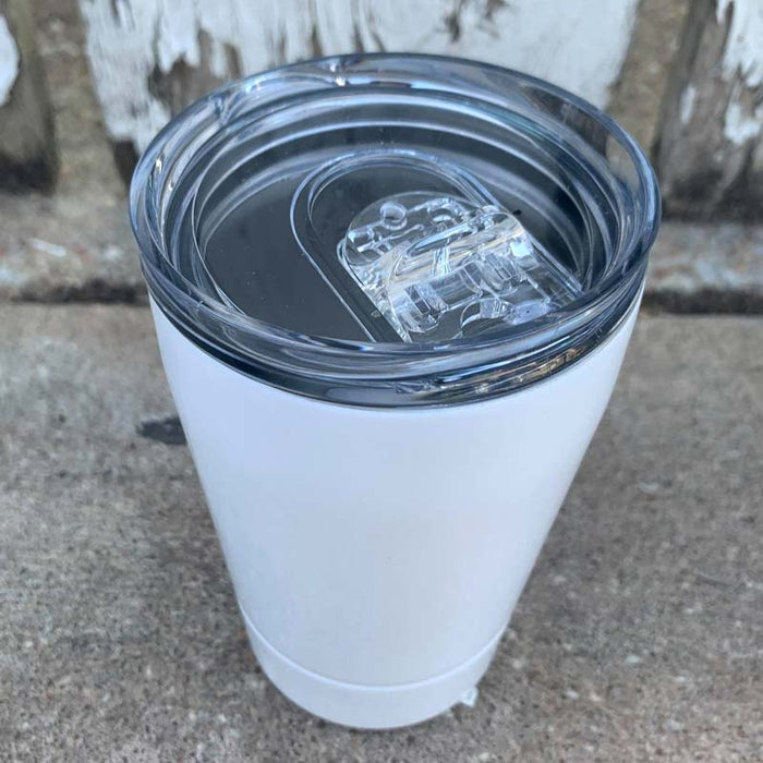 12 oz Sublimation White Travel Tumbler for Kids Insulated Stainless Steel + Slider Lid