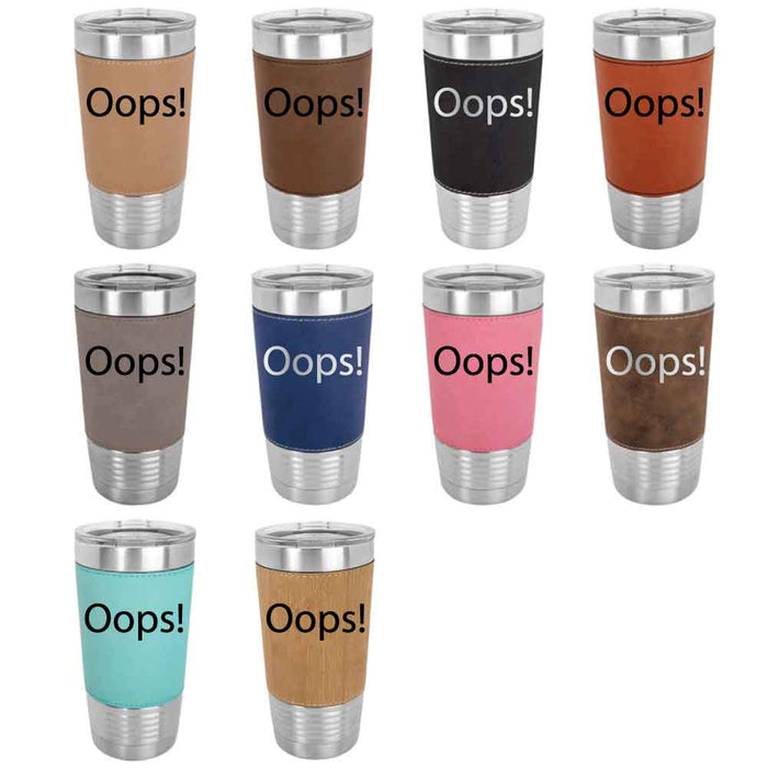 Fuh-Cup™ Tumblers - 20 oz Faux Leather Tumbler