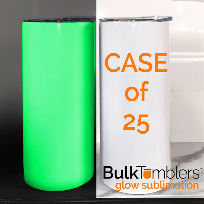 CLEARANCE - 20oz SKINNY Sublimation Tumbler - Straight Skinny Glow-in-the-Dark