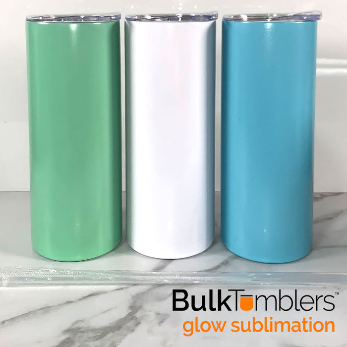 CLEARANCE - 20oz SKINNY Sublimation Tumbler - Straight Skinny Glow-in-the-Dark