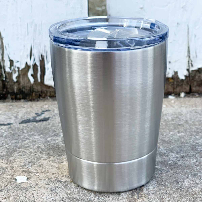8 oz Travel Tumbler for Kids (or XL Shot Glass) w Logo Laser Engraved on Insulated Stainless Steel + Lid