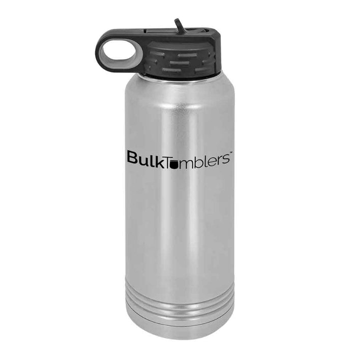 32 oz Personalized Water Bottle with Logo Laser Engraved on Insulated Stainless Steel