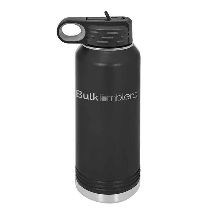 32 oz Personalized Water Bottle with Logo Laser Engraved on Insulated Stainless Steel