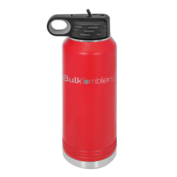 32 oz Personalized Water Bottle with Logo Laser Engraved on Insulated Stainless Steel