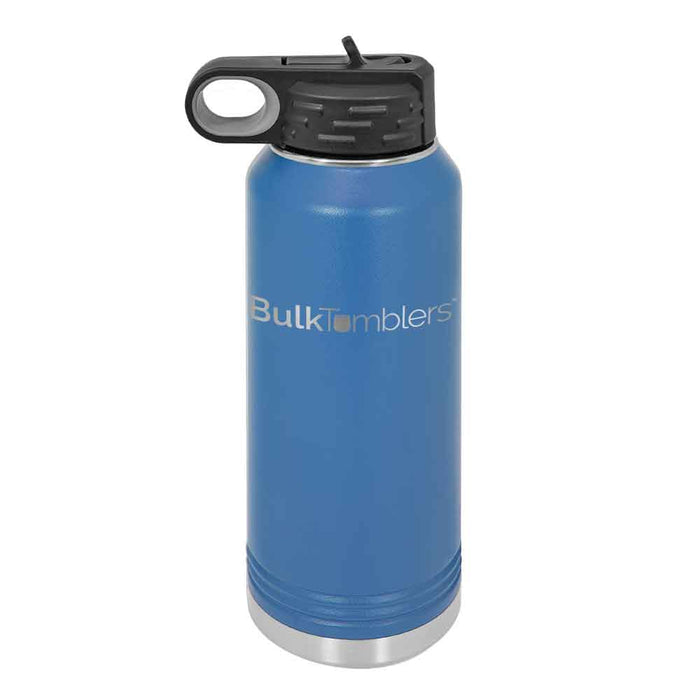 32 oz Personalized Water Bottle with Logo Laser Engraved on Insulated Stainless Steel