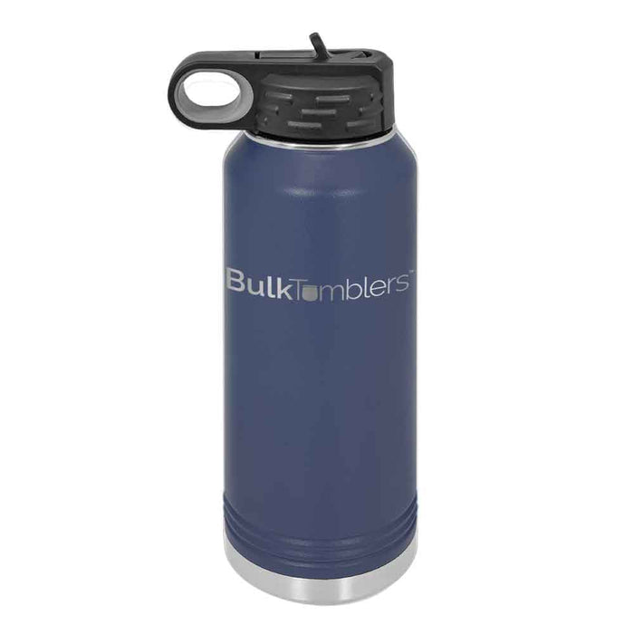 32 oz Personalized Water Bottle with Logo Laser Engraved on Insulated Stainless Steel