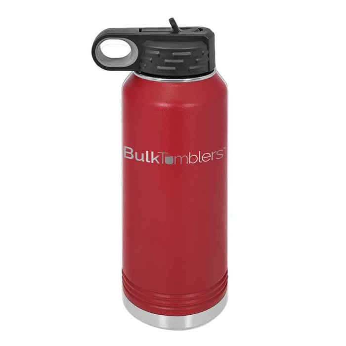32 oz Personalized Water Bottle with Logo Laser Engraved on Insulated Stainless Steel