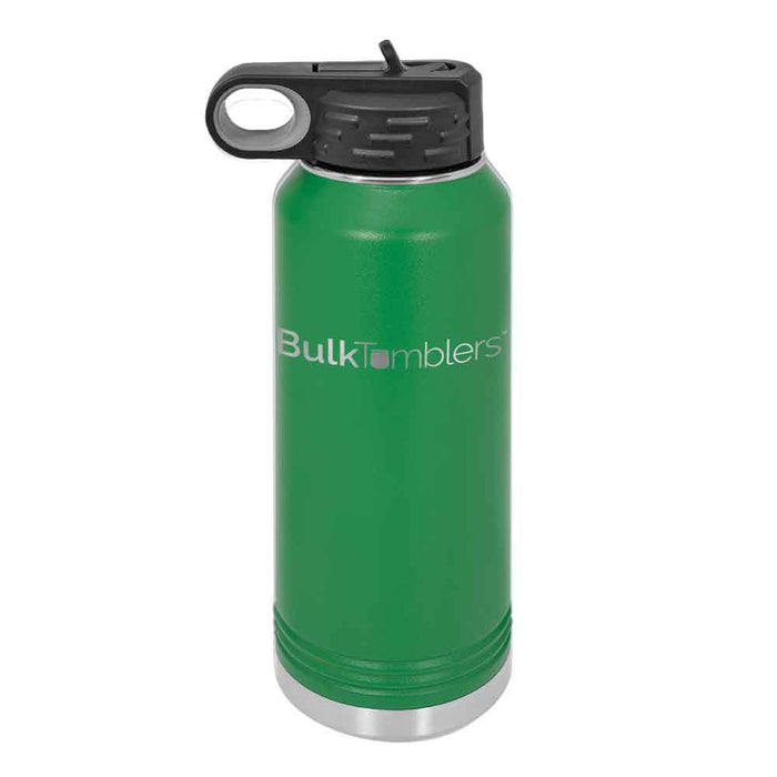 32 oz Personalized Water Bottle with Logo Laser Engraved on Insulated Stainless Steel