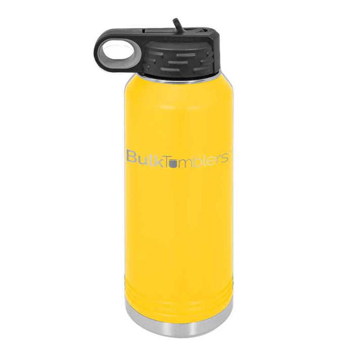 32 oz Personalized Water Bottle with Logo Laser Engraved on Insulated Stainless Steel