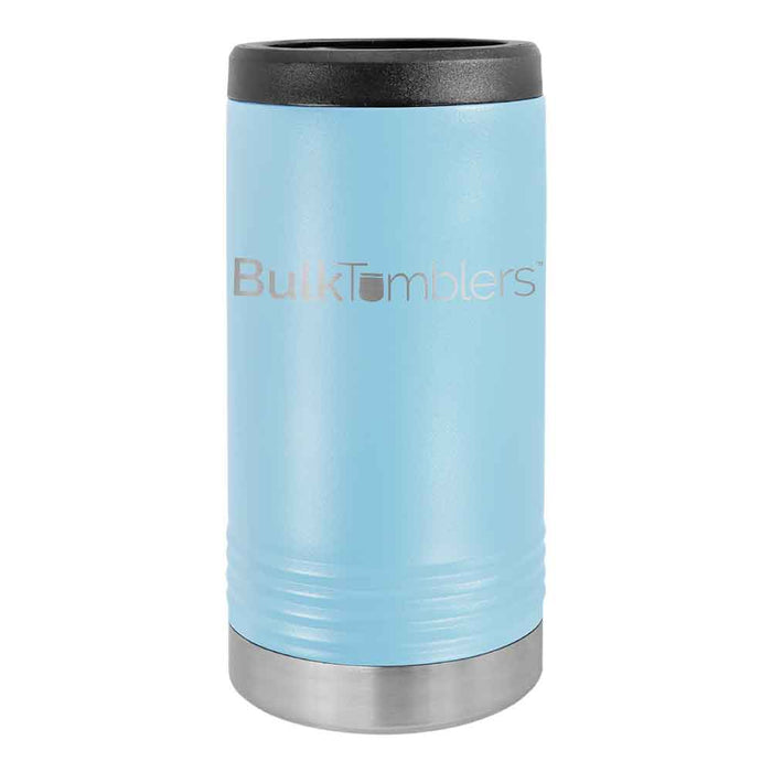 Promo Personalized Skinny Beverage Holder for Slim Can w Logo Laser Engraved on Insulated Stainless Steel