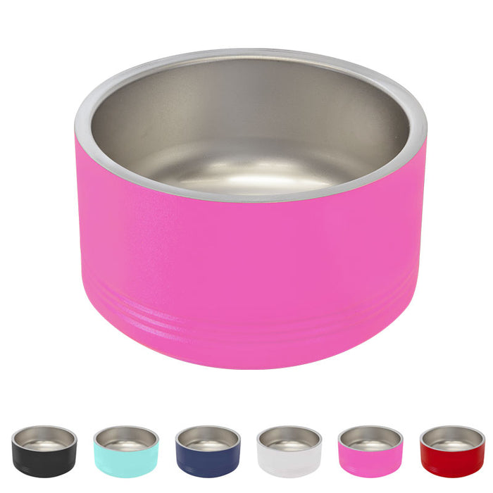 Small insulated stainless steel pet food bowl