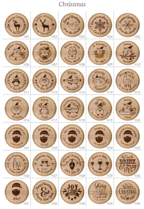 Tapones de vino de Navidad y otros días festivos