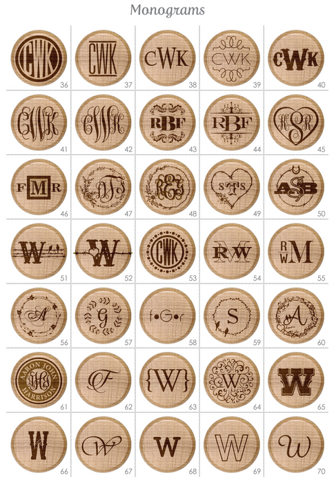 Tapones de vino con monograma