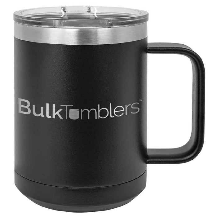15 oz  Stainless Steel Insulated  Coffee Mug Personalized  Laser Engraved Logo Slider Lid