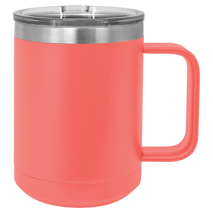 15 oz  Stainless Steel Insulated  Coffee Mug Powder Coated Double Wall Steel Insulated (Case of 12)