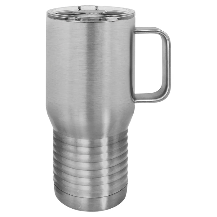 20 oz Stainless Steel Insulated Travel Tumbler with Handle - Powder Coated (Case of 24)