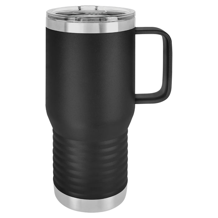 20 oz Stainless Steel Insulated Travel Tumbler with Handle - Powder Coated (Blank)