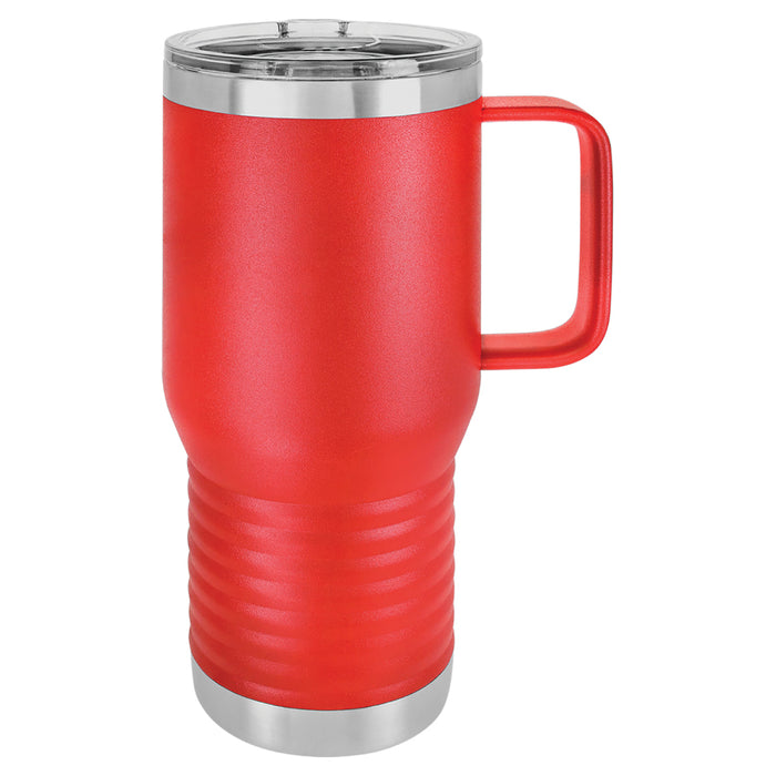 20 oz Stainless Steel Insulated Travel Tumbler with Handle - Powder Coated (Blank)