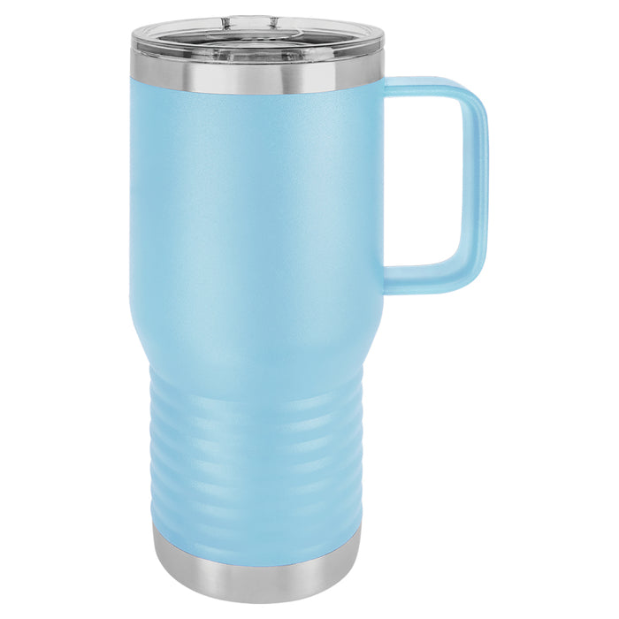 20 oz Stainless Steel Insulated Travel Tumbler with Handle - Powder Coated (Blank)
