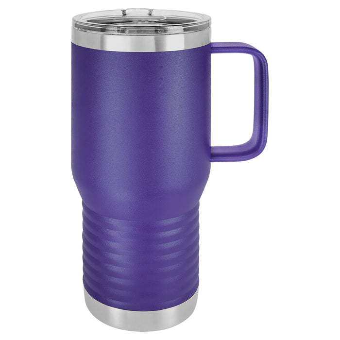 20 oz Stainless Steel Insulated Travel Tumbler with Handle - Powder Coated (Blank)