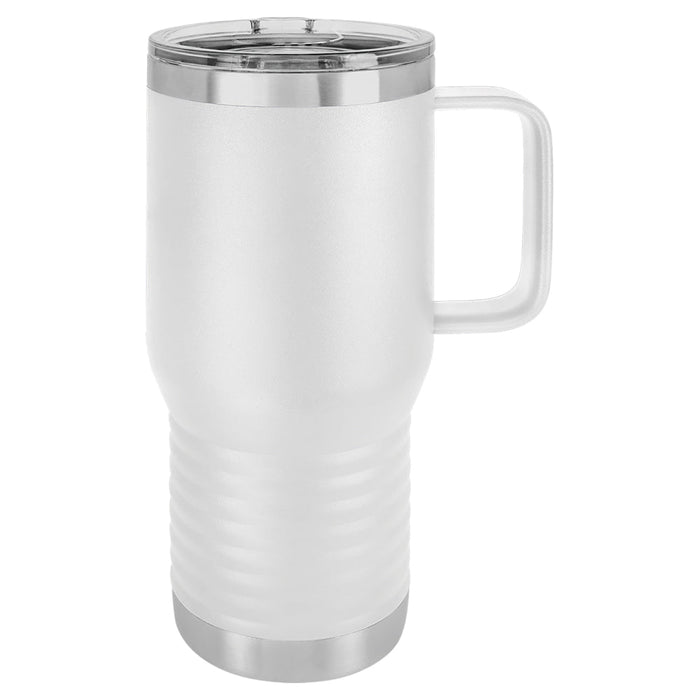 20 oz Stainless Steel Insulated Travel Tumbler with Handle - Powder Coated (Case of 24)